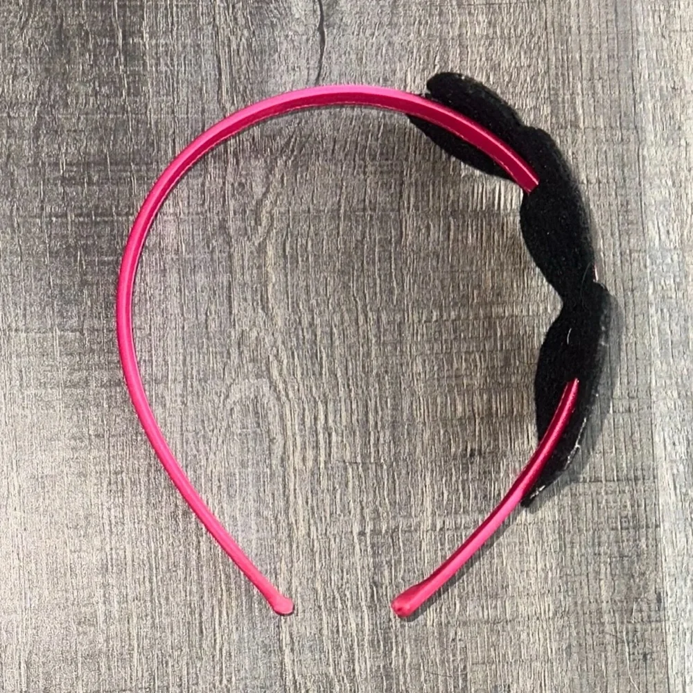 💞 New Pink and Black Glitter Heart Headband